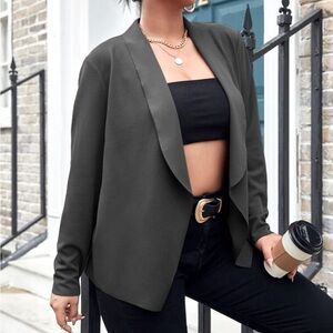 Plus - Elegant Women's Gray Blazer - 4X / 20